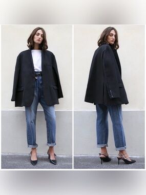 Frankie Shop Oversized Boyfriend Blazer Black